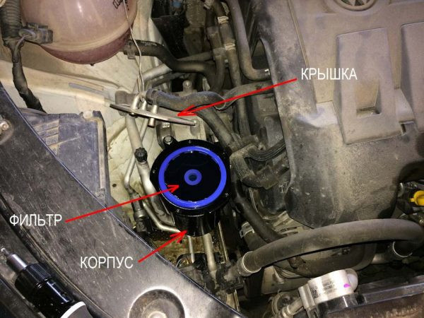 Фильтрующий элемент со снятой крышкой