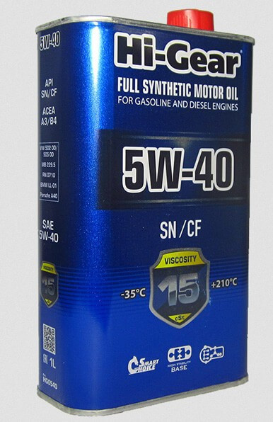 Масло Hi-Gear 5W-40 SN/CF синтетическое 1 л